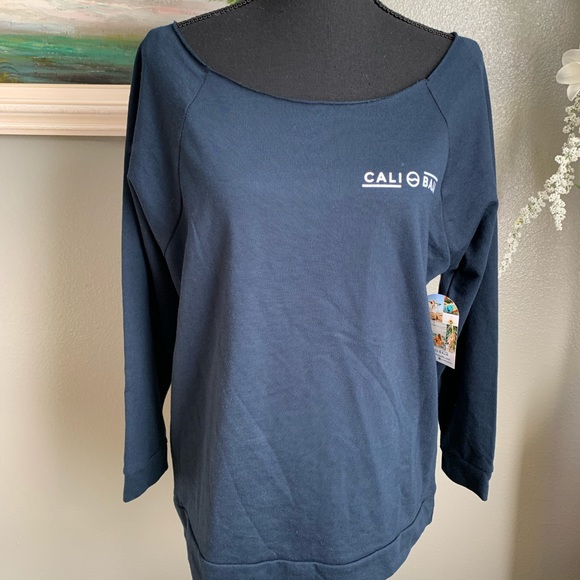 Cali Baja Navy Blue Long Sleeve Top Size Large - Picture 9 of 17